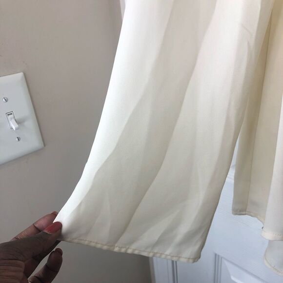 AGB sheer lace long sleeve high low blouse top, size medium - Picture 14 of 14